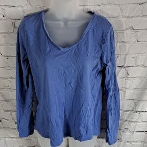 Blue V-Neck Women's Top